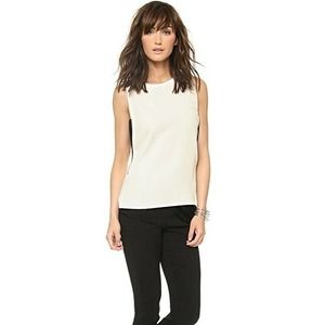 REBECCA MINKOFF MESH TOP OFF WHITE "AVENIDA" TOP ZIPPER XS